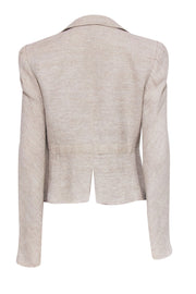 Current Boutique-Emporio Armani - Cream Textured Single Button Bell Sleeve Blazer Sz 10