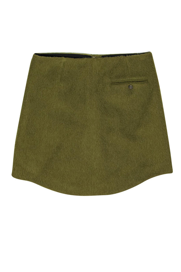 Current Boutique-Emporio Armani - Olive Alpaca & Wool Miniskirt Sz 6