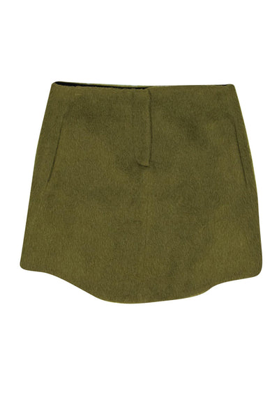 Current Boutique-Emporio Armani - Olive Alpaca & Wool Miniskirt Sz 6