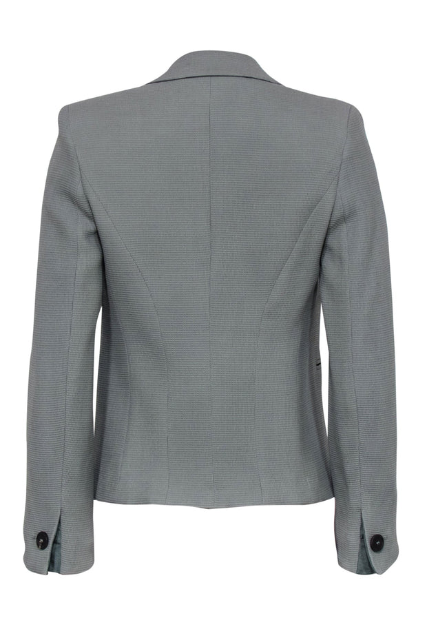 Current Boutique-Emporio Armani - Sage Green Textured Wool Single Button Blazer Sz 4