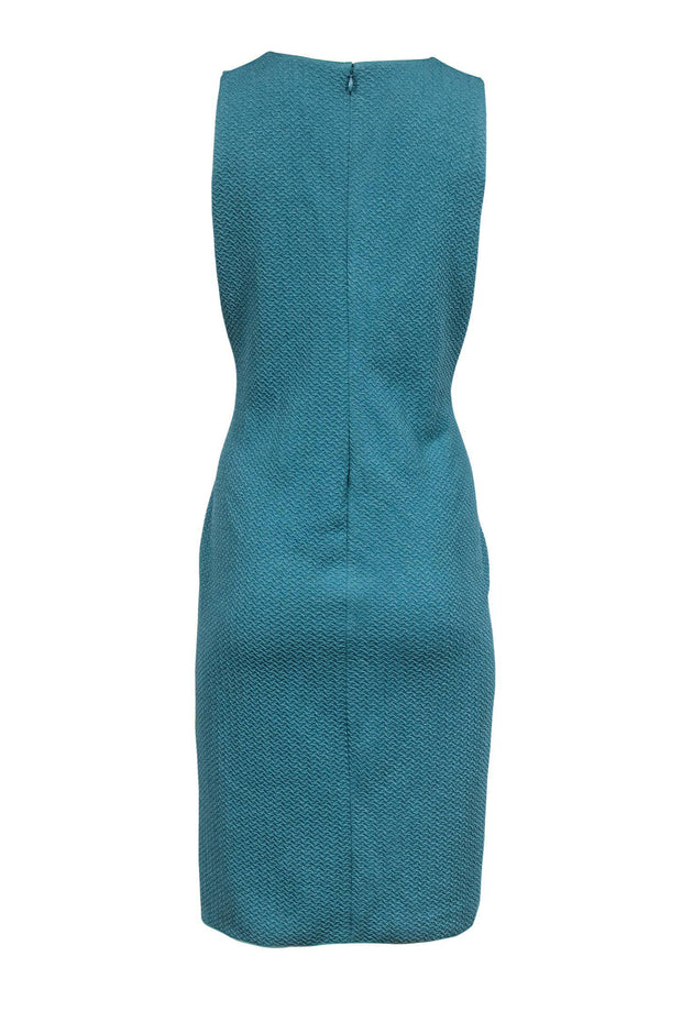 Current Boutique-Emporio Armani - Teal Textured Midi Sheath Dress Sz 10