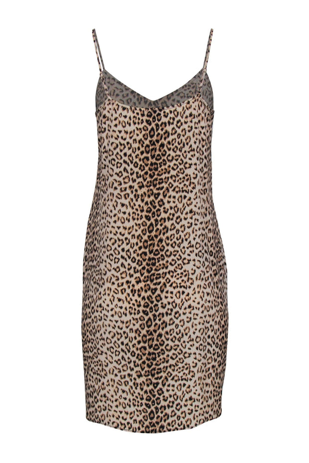 Current Boutique-Equipment - Beige Leopard Print Sleeveless Slip Dress Sz S