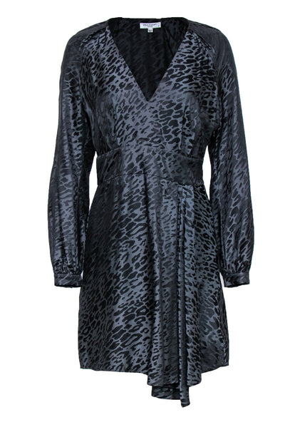 Current Boutique-Equipment - Black Leopard Print Long Sleeve Sheath Dress Sz 6
