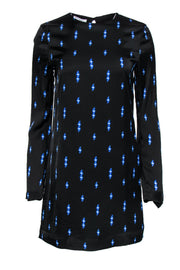 Current Boutique-Equipment - Black Shift Dress w/ Blue Lightning Bolt Print Sz XS