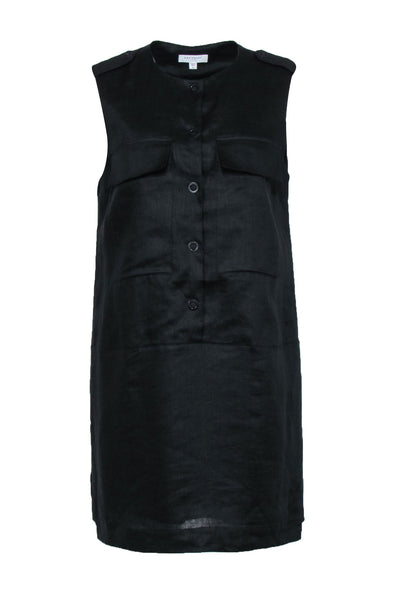 Current Boutique-Equipment - Black Sleeveless Snap Down Dress w/ Bust Pockets Sz M