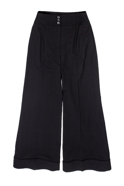 Current Boutique-Equipment - Black Wide Leg Wool Trousers Sz 0
