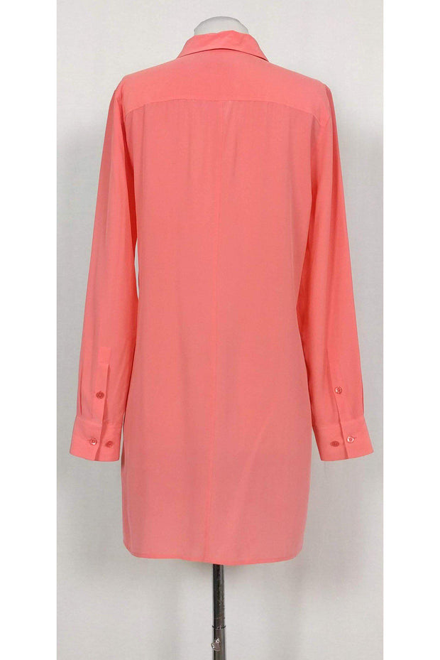 Current Boutique-Equipment - Coral Silk Shirt Dress Sz S