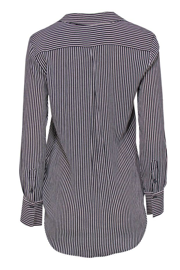 Current Boutique-Equipment - Cream & Black Striped Button-Up "Oriana" Blouse Sz S
