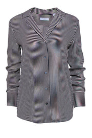 Current Boutique-Equipment - Cream & Black Striped Button-Up "Oriana" Blouse Sz S