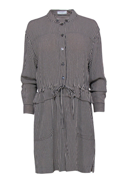 Current Boutique-Equipment - Cream & Black Striped "Lizza" Shirtdress Sz 6