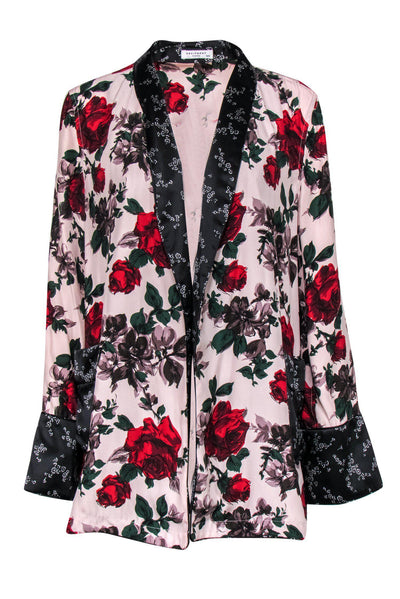 Current Boutique-Equipment - Floral Silk Satin Printed Kimono Sz M