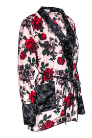 Current Boutique-Equipment - Floral Silk Satin Printed Kimono Sz S