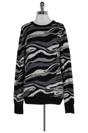 Current Boutique-Equipment - Grey, Black & White Sweater Sz L
