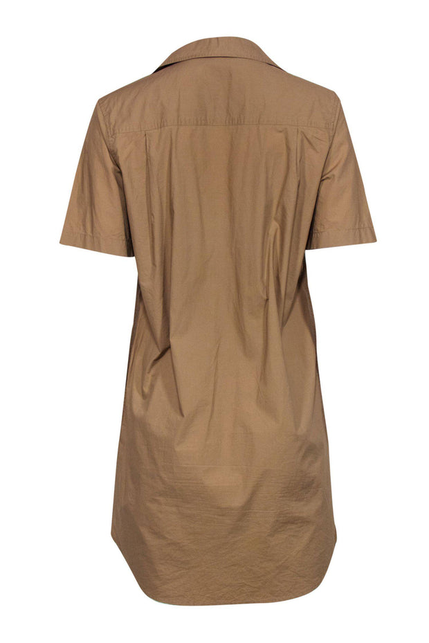 Current Boutique-Equipment - Khaki Button-Up Cotton Shirt Dress w/ Pockets Sz M