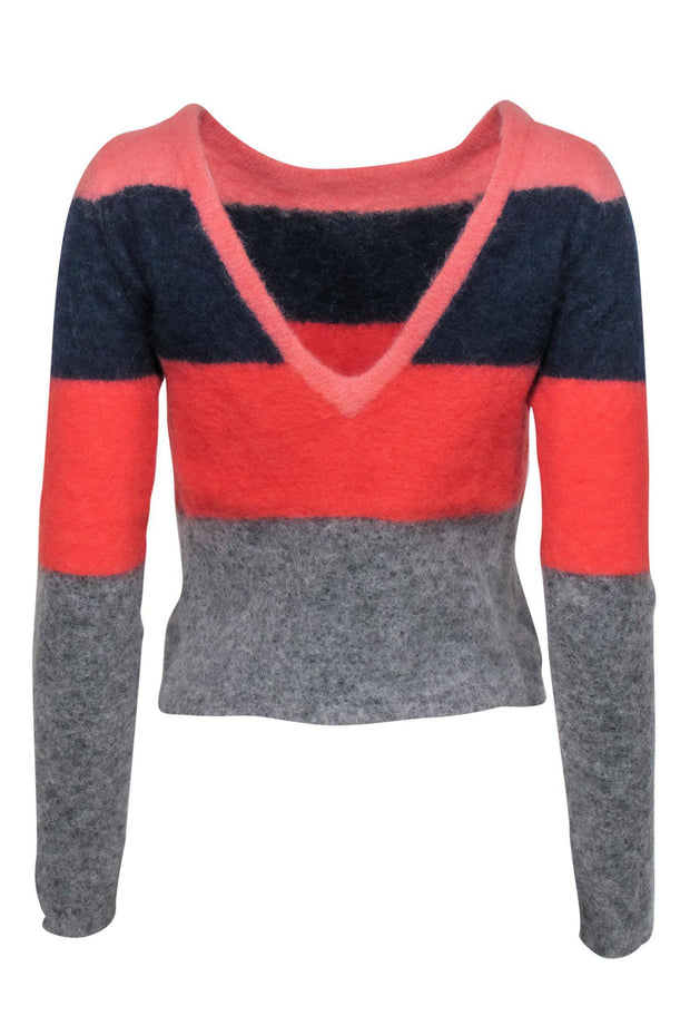 Current Boutique-Equipment - Multicolored Colorblocked Fuzzy Sweater Sz S