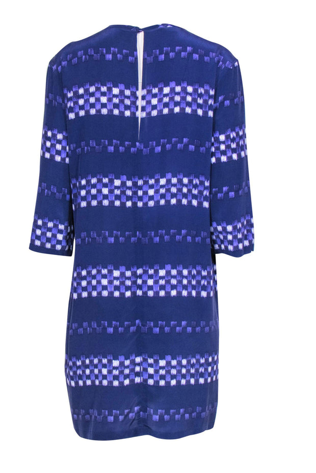 Current Boutique-Equipment - Purple "Ultramarine Audrey" Checked Print Silk Dress Sz L