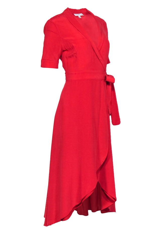 Current Boutique-Equipment - Red Layered Skirt Maxi Wrap Dress Sz S