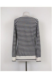 Current Boutique-Equipment - White & Navy Striped Sweater Sz XS