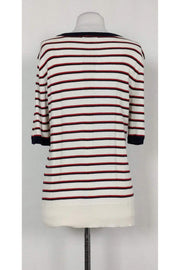 Current Boutique-Equipment - White Striped Sweater Top Sz M