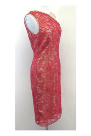 Current Boutique-Erin Fetherston - Beige & Pink Floral Lace Dress Sz 4
