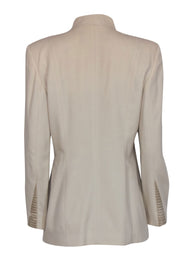 Current Boutique-Escada - Beige Wool Button-Front Blazer w/ Satin Trim Sz 10