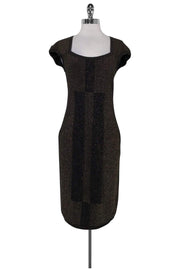 Current Boutique-Escada - Black & Gold Metallic Knit Dress Sz S