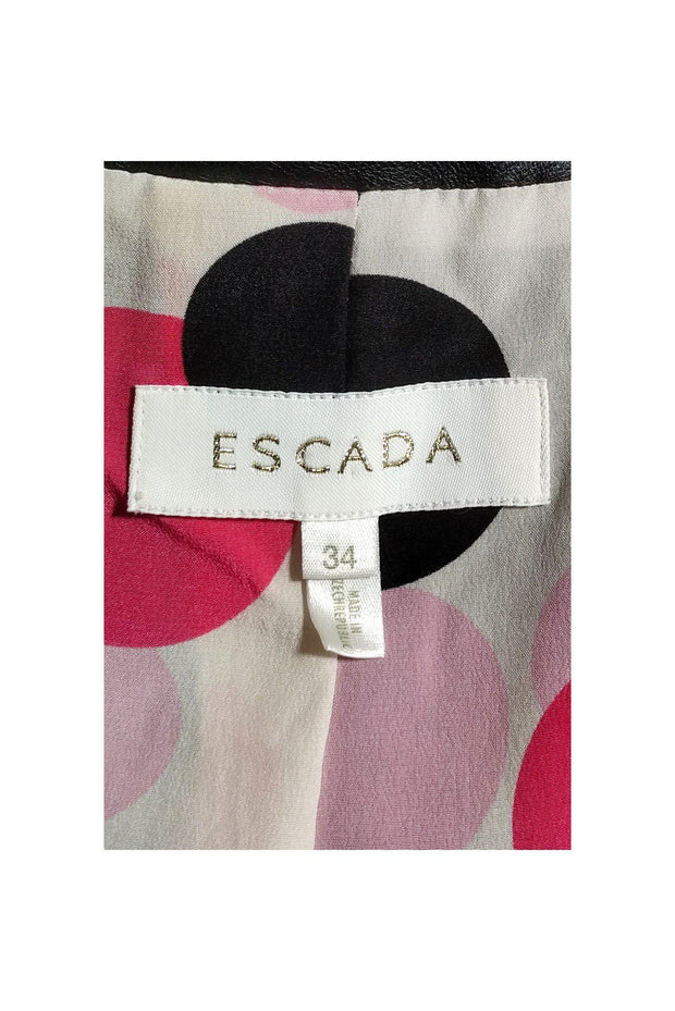 Current Boutique-Escada - Black Leather Jacket w/ Circles Sz 4