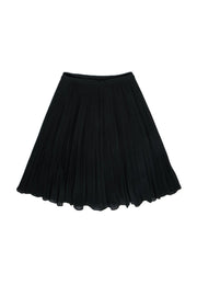 Current Boutique-Escada - Black Pleated Midi Skirt Sz 6