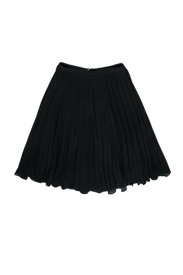 Current Boutique-Escada - Black Pleated Midi Skirt Sz 6