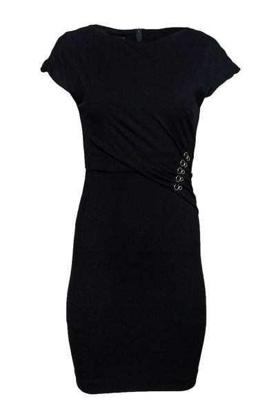 Current Boutique-Escada - Black Sheath Dress w/ Jeweled Side Sz 2