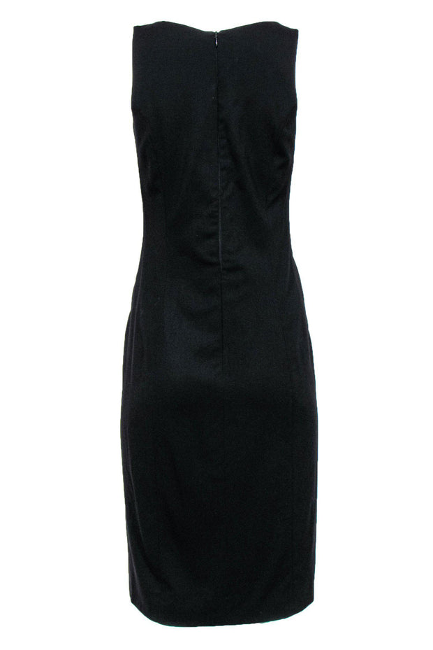 Current Boutique-Escada - Black Sheath Dress w/ Lace-Up Front Design Sz 8