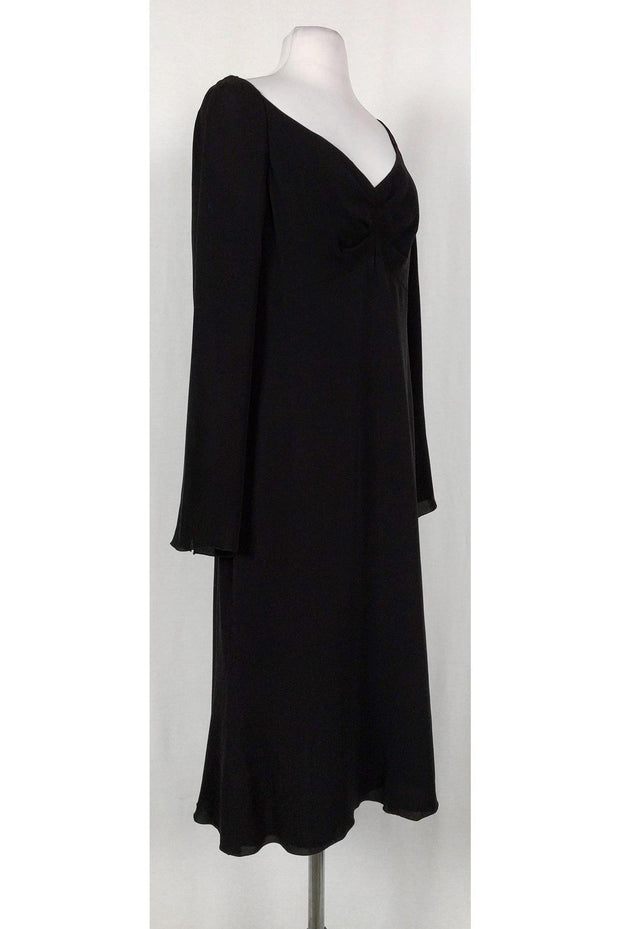 Current Boutique-Escada - Black Silk Long Sleeve Dress Sz 12