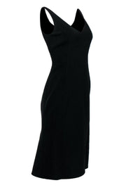 Current Boutique-Escada - Black Sleeveless Midi Dress w/ Back Flounce Hem Sz 8