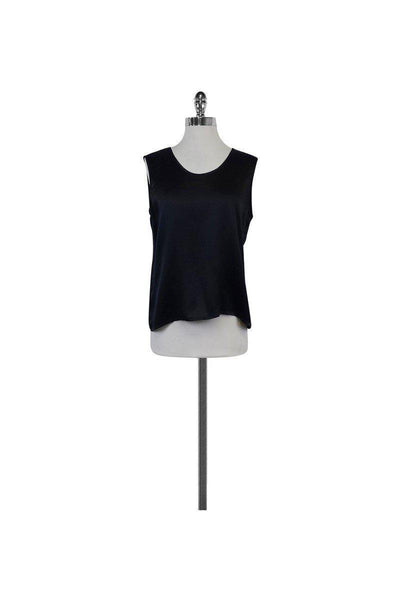 Current Boutique-Escada - Black Sleeveless Silk Blouse Sz 8