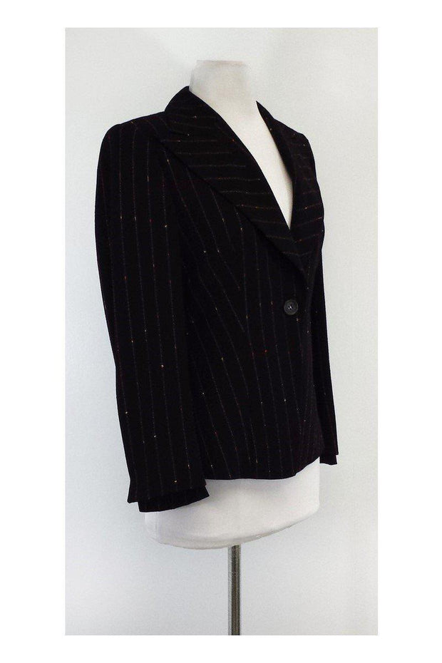 Current Boutique-Escada - Black Striped Wool Blazer Sz 4