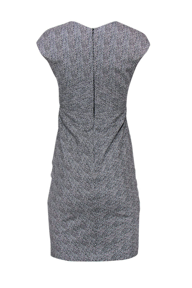 Current Boutique-Escada - Black & White Patterned Square Neckline Sheath Dress Sz 2