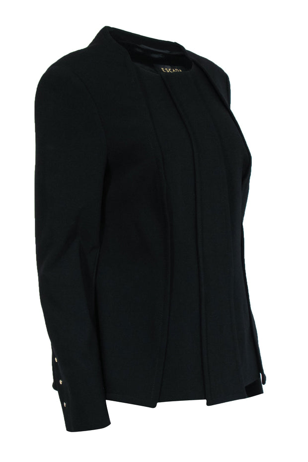 Current Boutique-Escada - Black Wool Zipper Front Jacket Sz 12