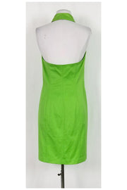 Current Boutique-Escada - Bright Green Halter Dress Sz 8