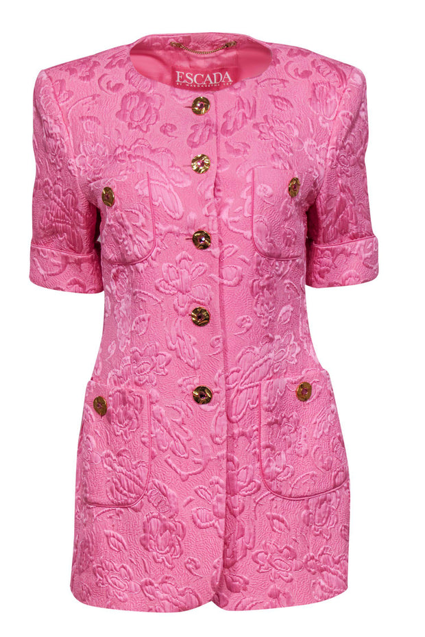 Escada, Jackets & Coats, Escada Wool Blend Blazer Jacket Size 36 Us S 6  Women Black Pink Lining Button