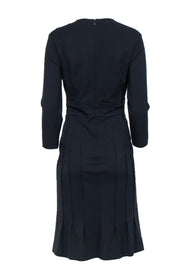 Current Boutique-Escada - Dark Navy Pleated Dress w/ Banded Waist Sz 10