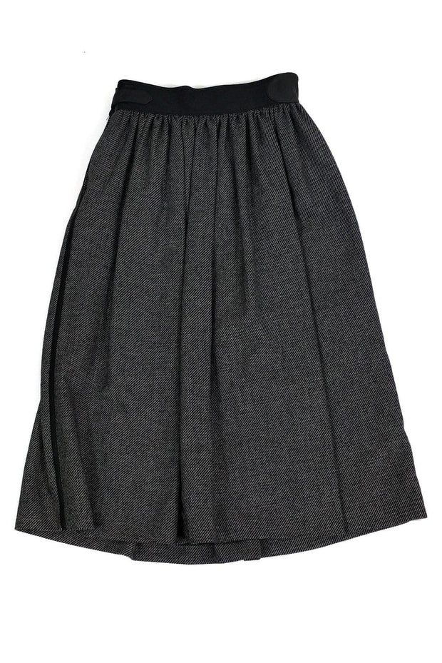 Current Boutique-Escada - Grey & Black Wool Midi Skirt Sz 8