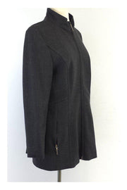 Current Boutique-Escada - Grey Wool Blend Zip Jacket Sz 8