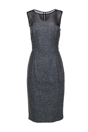 Current Boutique-Escada - Grey Wool Midi "Kleid" Dress w/ Illusion Neckline Sz 10