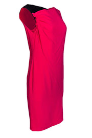 Current Boutique-Escada - Hot Pink Sheath Dress w/ Black Accent Sz 4