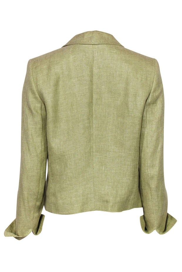 Current Boutique-Escada - Light Green Linen Blend Cutout Jacket Sz 8
