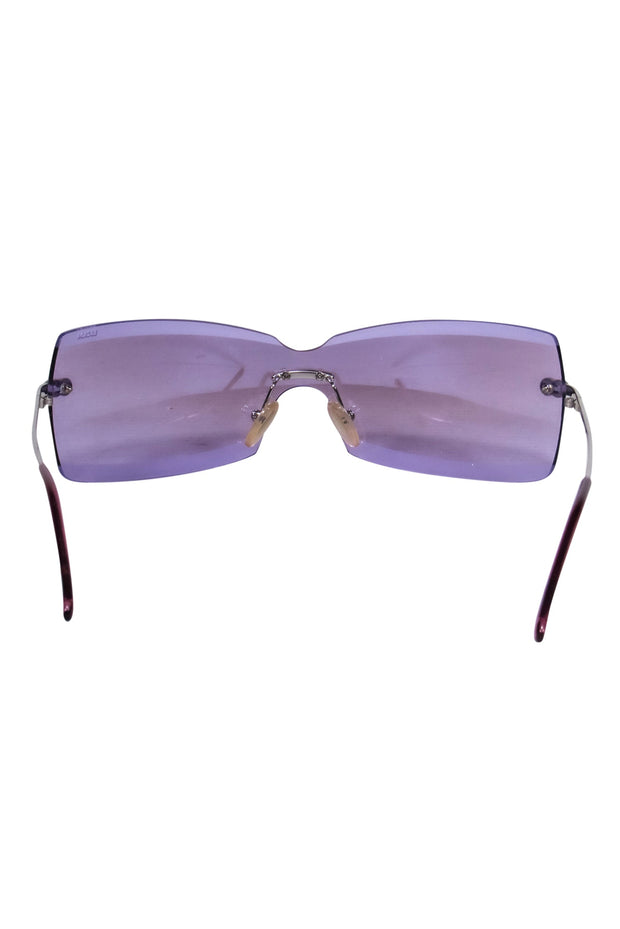 Current Boutique-Escada - Light Purple Shield-Style Sunglasses w/ Matte Trim