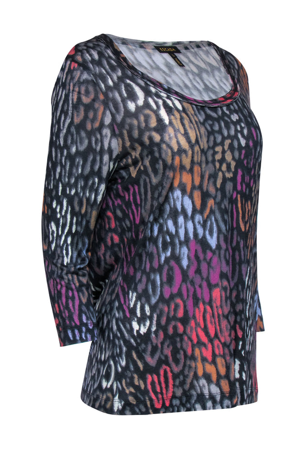 Current Boutique-Escada - Multicolored Leopard Printed Silk Blend Top Sz L