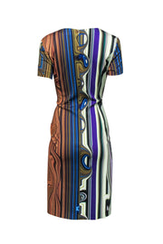 Current Boutique-Escada - Multicolored Wavy Print Sheath Dress Sz 10