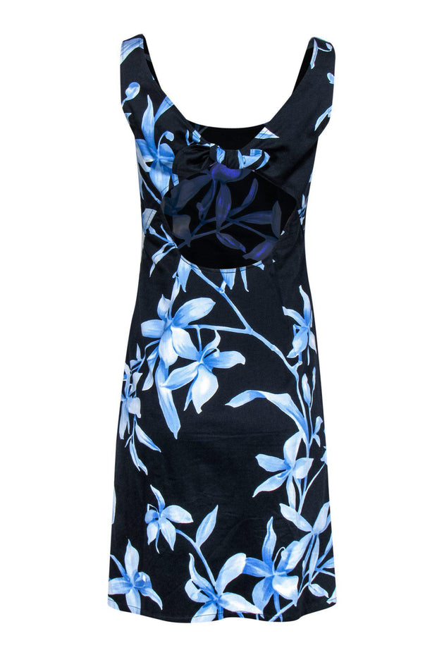 Current Boutique-Escada - Navy Blue Floral Print Shift Dress Sz 6