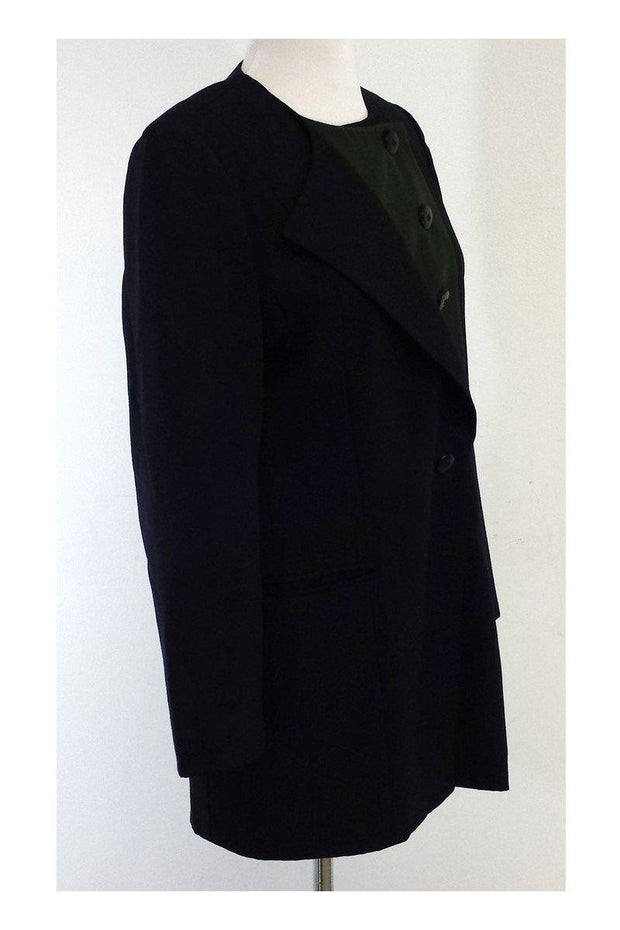 Current Boutique-Escada - Navy & Green Wool Jacket Sz 6